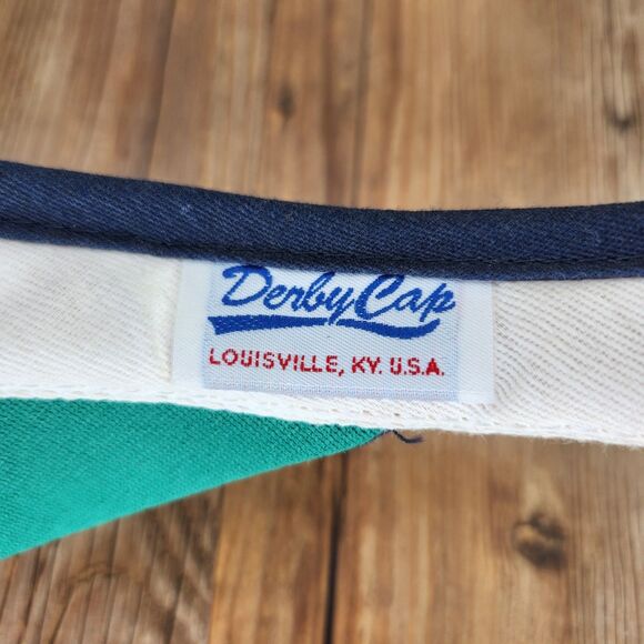 VTG Beretta Trident Logo Derby Cap Navy Blue Visor Louisville KY USA 90s Events - Picture 10 of 10